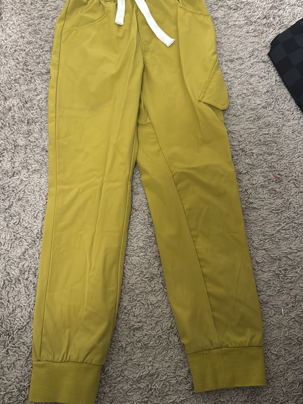 Kids Mustard Drawstring Jogger Pants